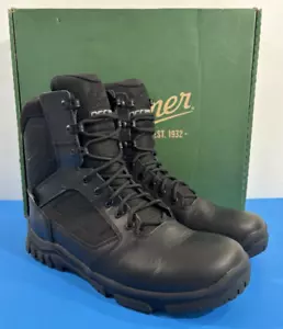 10.5 D NIB DANNER MENS LOOKOUT SIDE-ZIP 8" WATERPROOF BOOTS 23824 BLACK - Picture 1 of 9