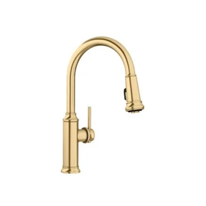 Blanco Empressa 1.5 GPM Single Hole Pull Down Kitchen Faucet - 442980 - Gold - Picture 1 of 3