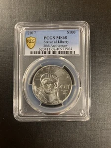 PCGS MS68 2017 Platium Statiue of Liberty 20 aniversario - Imagen 1 de 2