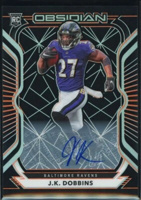 J.K. Dobbins 2020 Panini Obsidian #123 Electric Etch Orange Rookie Auto /75 - Image 1 of 2