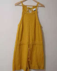 Nwot! Universal Thread Knit Jumpsuit Shorts Sleeveless Mustard Womens XL #H45-29 - Imagen 1 de 8