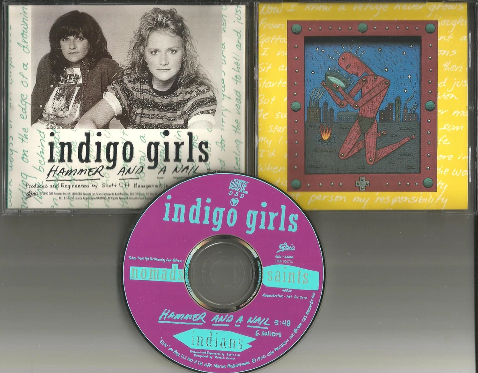 INDIGO GIRLS Hammer And Nail PROMO DJ CD Single Amy Ray Emily Saliers 1990 USA Foto 1 de 1