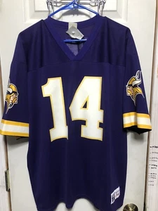 Brad Johnson Vintage Jersey NFL Football Vikings Sz Large Logo Athletic USA Made - Picture 1 of 8