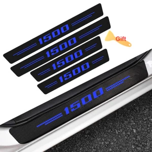 4 pegatinas de cubierta de alféizar de la puerta de la puerta de la cabina del automóvil 4x para Dodge Ram 1500 fibra de carbono - Imagen 1 de 12