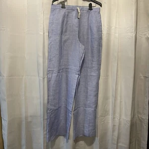 J.Crew SZ 12T Petite Wide Leg Linen Essential Pant, French Blue Linen Pants NWT - Picture 1 of 6