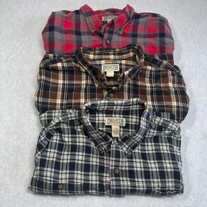 Duluth Trading Co Shirts Mens 3XL Flannel Plaid Button Down Lot Of 3 Bundle - Picture 1 of 15