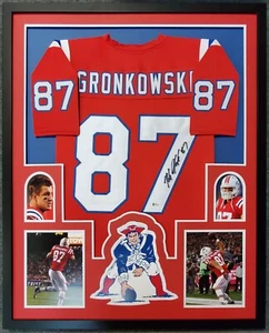 FRAMED NEW ENGLAND PATRIOTS ROB GRONKOWSKI AUTOGRAPHED SIGNED JERSEY BAS COA - Picture 1 of 4