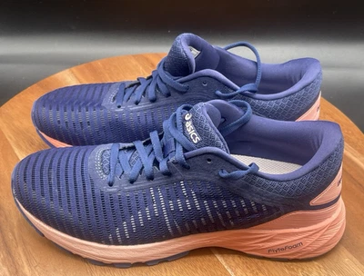 Zapatos para correr Asics Dynaflyte 2 para mujer azul rosa T7D5N talla 8 Foto 1 de 4