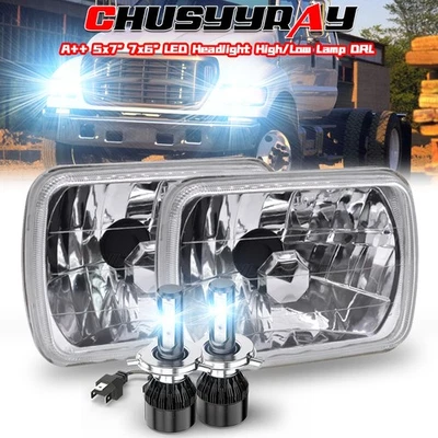 Se adapta a GMC Safari C6500 C7500 Topkick 7x6" pulgadas faros LED alto/bajo halo DRL Foto 1 de 4