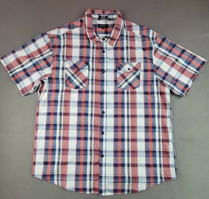 Eighty Eight Platinum Men's 5XL Button-Up Short-sleeve Casual Shirt Plaid... - Picture 1 of 9