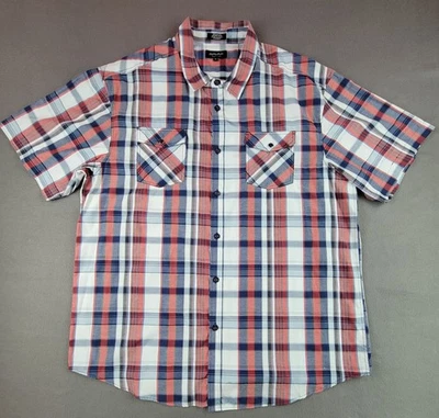Eighty Eight Platinum Men's 5XL Button-Up Short-sleeve Casual Shirt Plaid... - Image 1 of 4
