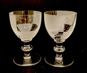 Pair Of Hermes Paris Crystal Damier Red Wine Goblets Glasses Checkered 5.25x3.25 - Picture 1 of 6