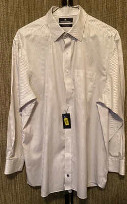 Camisa Hart Schaffner Marx Para Hombre Clásica Micro Rayas/Blanca LS Talla 17.5/34 Foto 1 de 4