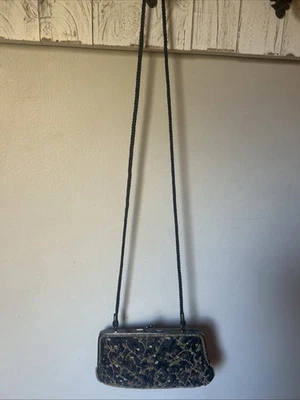 Lancome Satin Beaded Clutch Vintage Purse Evening Bag ,Stylish Floral Handbag - Image 1 of 4