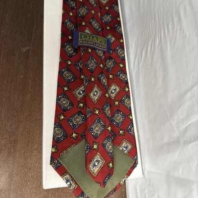 Винтажный галстук Chaps Ralph Lauren 100% шелк бордовый красный галстук  - Изображение 1 из 4