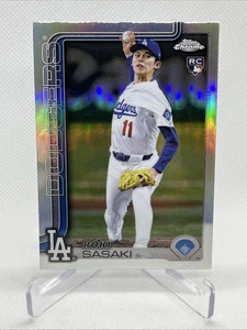2025 Topps Chrome ROKI SASAKI Rookie Card RC #217 RIFRATTORE Dodgers - Foto 1 di 7