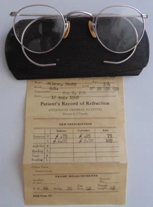 ARTCRAFT FUL-VUE VTG. MILITARY ISSUE EYEGLASSES PRESCRIPTION DATED 1949 - Picture 1 of 6