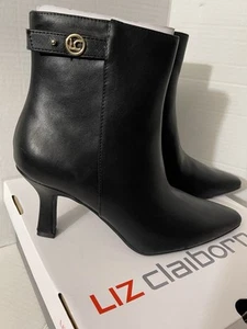 Womens LC Otto Black Heel Ankle Memory Foam Booties Size 7.5 Liz Claiborne New - Picture 1 of 9