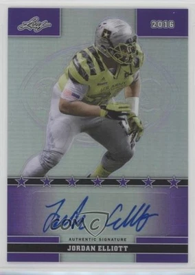 2016 Leaf US Army All-American Bowl Purple Prismatic /25 Jordan Elliott #58 Auto - Image 1 of 2