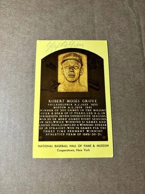 Robert “Lefty” Grove National Baseball Hall Of Fame & Museum Postcard Signed - Image 1 of 3