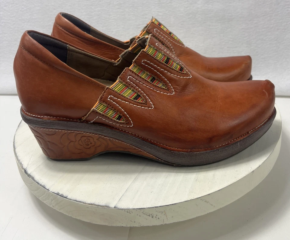 Женские сабо L'Artiste Spring Step Scribble оранжевые кожаные на танкетке размер 38/7,5-8 - Изображение 1 из 4