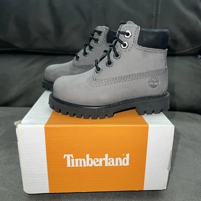 Timberland Niño Pequeño Talla 6 6 Pulgadas Premium Impermeable Mediano Gris Nubuck Botas Foto 1 de 4
