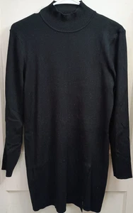 Cable & Gauge Black Mock Neck Long Sleeve Tunic Sweater Dress Women’s M - Picture 1 of 3