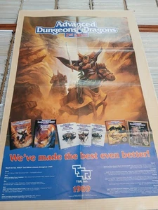 Póster de colección Advanced Dungeons & Dragons TSR 21”x33” 1989 segunda edición promo - Imagen 1 de 7