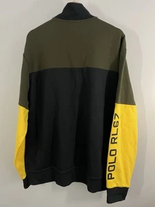 Polo Ralph Lauren RL67 Color Block Men’s Full Zip Sweater XL TG NWT $125 MSRP - Picture 1 of 5