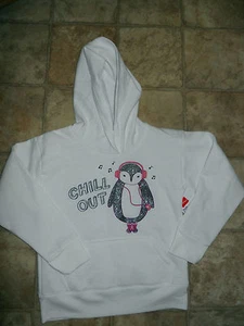 Hanes Sweatshirt Soft Sweats Ecosmart Hoodie White Pullover Chill Out - Picture 1 of 1