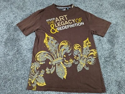 Camisa ENYCE De Colección Para Hombres XXL 2XL Marrón AOP Grunge Hip Hop Y2K Camiseta Foto 1 de 4