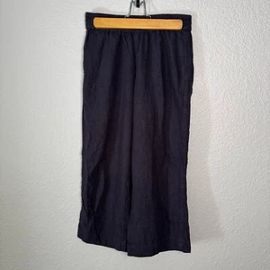 Babaton The Group marineblaue Hose Leinenmischung weites Bein elastischer Bund Tasche Größe XS - Bild 1 von 8