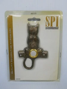 Vintage massive Messing sitzende Katze beleuchtete Türklingel Knopf Neu aus altem Lagerbestand © 1999 SPI Co. - Bild 1 von 9
