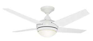 Ceiling fan with Remote Hunter Sonic White Indoor Ceiling Fan with Lights E27 - Picture 1 of 4