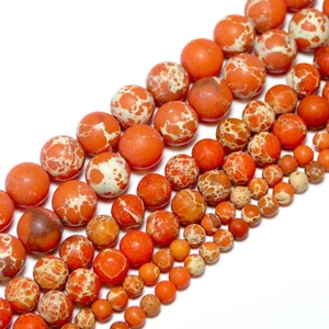 Impression Jaspis Kugel matt orange 4 - 10 mm, 1 Strang #3075 BACATUS Edelsteine - Bild 1 von 1
