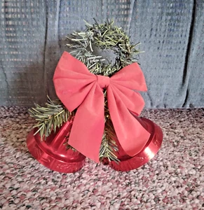 Campanelle Jingle Natalizie Rosso Vintage Decorazione Natalizia 4" Altezza per 4" Diametro - Foto 1 di 3
