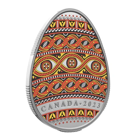 2023 Canada Pysanka $20 Ukrainian coloured egg 99.99% Silver IN STOCK Cover