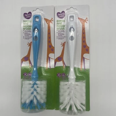 New 2-Pack Parent's Choice Bottle & Nipple Brushes Blue & White Free Shipping! - Image 1 of 2