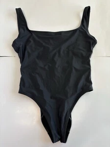 Madewell Second Wave Swimsuit Large One Piece Square Neck Back NEW Black Women’s - Picture 1 of 8