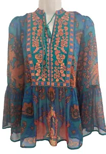 Weiche Umrandung Damen Gr. S Top Chiffon Glockenärmel Fairycore Festival Boho - Bild 1 von 7