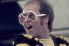 Elton John On Stage At Vicarage Road Football Stadium At A Benefit  Old Photo 9