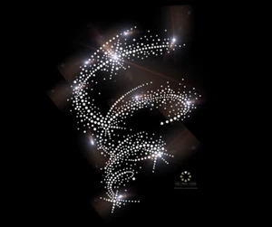 XXL Strass Bügelbild Kreisel Wirbel Hotfix Applikation Sternenhimmel  231130 - Bild 1 von 5