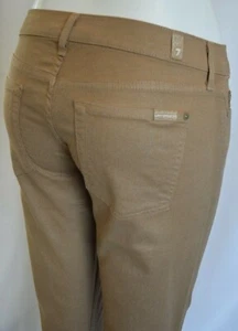 NEW Seven 7 For All Mankind THE SKINNY Cropped Jean Women SZ 28 in BRIGHT BROWN - Picture 1 of 11