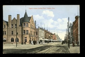 Canada Alberta CALGARY Eighth Ave c1900/10s? PPC - Picture 1 of 2