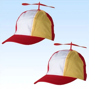 2 Baseball Cap mit Propeller Weiß Rot Gelb Basecaps Kappen Käppies Mütze Caps - Bild 1 von 2