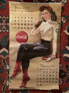 1949 Original Coca Cola Calendar - Picture 1 of 11