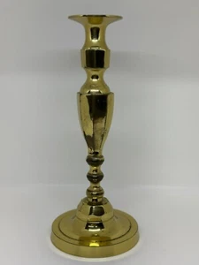 VTG Brass Candlestick Holder 11"x4.5 Ornate Patina Home Decor MCM Hollywood - Picture 1 of 9