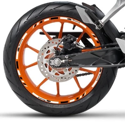 BLANCO NEGRO GP ESTILO LLANTA PERSONALIZADA RAYAS RUEDA CALCOMANÍAS CINTA ADHESIVA KTM Racing Foto 1 de 2