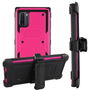 For Samsung Note 10 Case Dual Layer Shockproof Cover Built-In Kick-stand - Picture 1 of 24