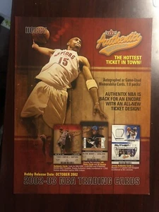2002-03 FLEER AUTHENTIX NBA SELL SHEET PROMO ADVERTISEMENT VINCE CARTER/MARBURY - Picture 1 of 2